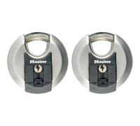 Masterlock Excell Stainless Steel Discus Padlock Pack of 2 Keyed Alike 70mm Stan