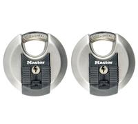 MasterLock M40EURT Excell Stainless Steel Discus 70mm Padlock Keyed Alike x 2
