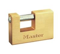 Masterlock Rectangle Solid Brass Shutter Lock 85mm, 10mm Shackle