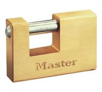 Master Lock Padlock 607EURD Rectangular Solid Brass Body 76 mm with Key, Gold