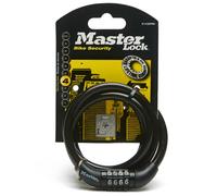 Master Lock 1,2m long x 8mm diameter fixed combination cable lock; black