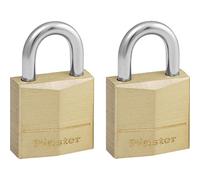 Master Lock Padlock 120EURT Solid Brass 3-pin 20mm Keyed Alike Pack of 2