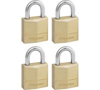 Master Lock 120EURQNOP Solid Brass 20Mm Padlock 3-Pin - Keyed Alike X 4