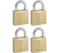 Master Lock 120EURQNOP Solid Brass 20Mm Padlock 3-Pin - Keyed Alike X 4