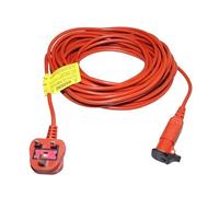 Masterpart 15 Metre Orange Main Power Cable Flex & Plug 2 Core Compatible With Bosch Rotak Lawnmowers
