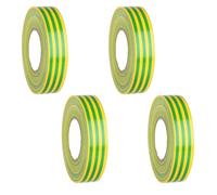 Masterpart 33 Metre Green/Yellow Earth Electrical PVC Insulating Tape 19mm x 33m Pack Of 4