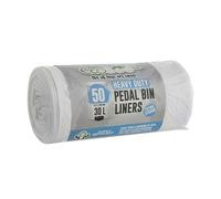 Masterpart 50 Heavy Duty Pedal Bin Liners Extra Strong Eco Bags White 30 Litre 510 x 600mm