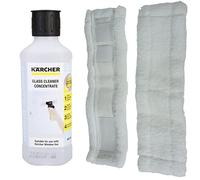 Masterpart 500ml Glass Window Cleaner & 2 x Window Vac Cleaning Cloth Pads Compatible With Karcher WV2 Window Vac