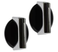 Masterpart Cooker Hob Control Knobs Black & Silver Rotary Dial to Fit Caple, Baumatic Cookers & Ovens