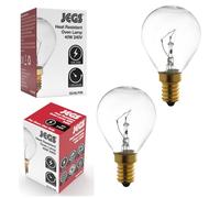 Masterpart Heat Resistant 40W Oven Lamp 240V SES E14 Small Screw Cap 300° Cooker Light Bulb Lamp Pack of 2 Compatible with AEG, Bosch, Siemens, Neff, Hotpoint Cookers & Ovens