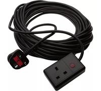 Masterpart Main Extension Lead Single Gang 1 Way Socket Power 15 Metre Cable 13A Black