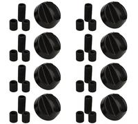 Masterpart Pack of 8 Hob Oven Cooker Control Knobs with Adaptors Compatible with Elba Cookers & Ovens