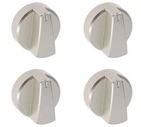 MasterPart Silver Control Knob Dial For Belling Oven Cooker Knobs (4 Pack)