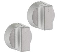 MasterPart Silver Oven Control Knobs Switches For Stoves Oven Cookers - Pack of 2
