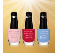 Masterpiece Icon Collection - Max Factor 60 Second Quick Dry Nail varnish pack of 3, 210 Made Me Blush, 310 She’s Reddy, 855 Blue Me Away