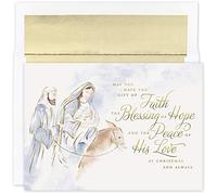 Masterpiece Studios Holiday Classic Collection 16-Count Boxed Religious Christmas Cards With Foil-Lined Envelopes, 7.8" x 5.6", Blessing of Hope (942600)