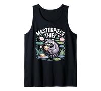 Masterpiece Thief Funny Raccoon Sandwich Pond Lotus Lily Tank Top