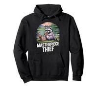 MASTERPIECE THIEF Raccoon Picnic Sandwich Funny Pullover Hoodie