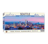 MasterPieces - 1000 Piece Jigsaw Puzzle, Seattle Skyline Panoramic, Fun for Adults, Family, Kids 13"x39