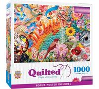 MasterPieces 1000 Piece Jigsaw Puzzle for Adults - Flight of Creativity - Whimsical Quilting Retreat - 19.25"x26.75"