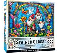 Masterpieces 1000 Piece Jigsaw Puzzle for Adults - Stained Glass Collage - Gnomish Delight - 19.25"x26.75" - Unisex Adult