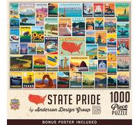 MasterPieces 1000 Piece Jigsaw Puzzle for Adults - State Pride Collage - 19.25"x26.75" - Vintage Americana Posters - Unisex Adult
