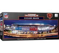 Masterpieces 1000 Piece Jigsaw Puzzle - NFL Chicago Bears Stadium Panoramic, 13"x39", Chicago Bears Wall Art Decor, Poster Style, Officially Licensed, Adult Puzzle