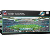 Masterpieces 1000 Piece Jigsaw Puzzle - NFL Miami Dolphins Panoramic Wall Art Decor - 13"x39" - Ages 13+