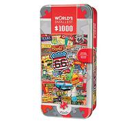 Masterpieces 1000 Piece Jigsaw Puzzle with Collectible Tin Case - Route 66-11.25"x16.75"