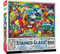 MasterPieces 500 Piece Stained Glass Jigsaw Puzzle for Adults, Family, Or Youth - Steamboat Willie - 15"x21"