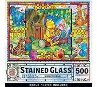 MasterPieces 500 Piece Stained Glass Jigsaw Puzzle for Adults, Family, Or Youth - Winnie The Pooh - 15"x21"