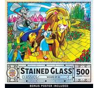 MasterPieces 500 Piece Stained Glass Jigsaw Puzzle for Adults, Family, Or Youth - Wizard of Oz - 15"x21"