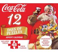 Masterpieces Advent Calendar - 12 Days of Coca-Cola Puzzles, 48pc Each, Fun & Educational, Bold Graphics, Easy Assembly, Christmas Theme