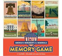 Masterpieces America's Monuments & Memorials Memory Matching Game for Adults - 68 Cards Featuring American Sights, Educational & Engaging, Ages 14+