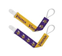 MasterPieces Baby Fanatic NFL Minnesota Vikings Pacifier Clip Set of 2, One Size, Team Color