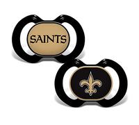 MasterPieces Baby Fanatic NFL New Orleans Saints 2-Pack Pacifiers, One Size, Team Color