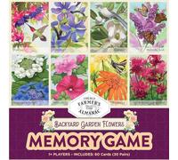 Masterpieces Farmer's Almanac Backyard Garden Flowers Memory Matching Game for Adults - 68 Cards Featuring Beautiful Flower Art, Educational & Engaging, Ages 14+