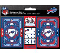 Masterpieces Game Day - NFL Buffalo Bills 2-Pack Playing Cards & Dice Pack - Officially Licensed Set for Adults and Family