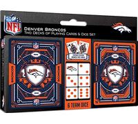 MasterPieces Game Day - NFL Denver Broncos 2-Pack Playing Cards & Dice Pack - Officially Licensed Set for Adults and Family