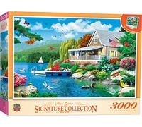 MasterPieces Jigsaw Puzzle 3000 Pieces for Adults - Lakeside Memories - 32"x45" - Eco-Friendly, Matte Finish, Bonus Easel