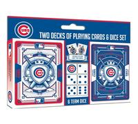 MasterPieces Officially Licensed MLB Chicago Cubs 2-Pack Playing cards & Dice set for Adults