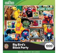 MasterPieces Sesame Street Big Bird's Block Party 1000 Piece Adult Jigsaw Puzzle - Cartoon Jigsaw 19.25"x26.75"