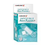 Masterplast Invisible Aqua Plasters (24 Pack) Waterproof, Transparent, Assorted Sizes 76mm x 19mm 38mm x 38mm - for Shower, Washing & Swimming
