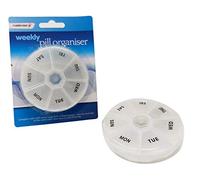 Masterplast Weekly Pill Organiser, Compact Pill Box with Snap Lock Compartments - 7 Day Vitamin Organiser for Daily Routine