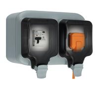 Masterplug 1 Gang Weatherproof Outdoor Socket for Mode 2 EV Charging - Grey
