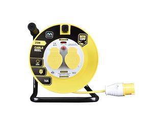 Masterplug 110 Volts Site Power Two Socket Cable Reel, 25 Metre