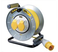 Masterplug 110V Site 2 Socket Indoor & Outdoor Cable Reel, 30M