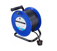 Masterplug Masterplug 50m 4 Socket Heavy Duty Open Cable Reel 50M Blue