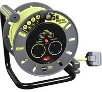 Masterplug 2 SKT 25M 13A med open extension reel + USB UK OMU25132USL-PX
