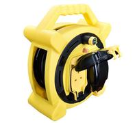 Masterplug 2 Socket Black & Yellow Outdoor Cable Reel, 20M